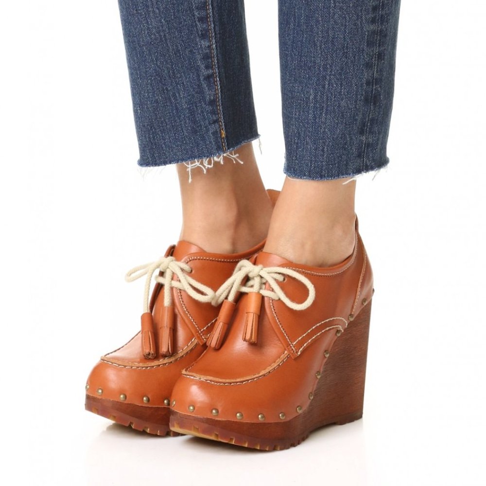 SEE BY CHLOÉ -CLIVE WEDGE CLOG BOOTIES